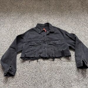 Signature8 Cropped Black Denim Jacket